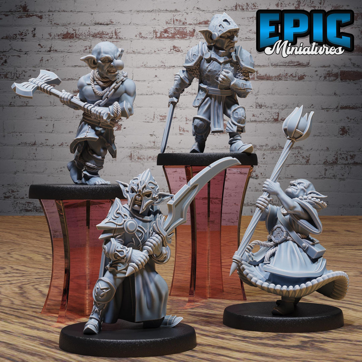 Goblins Tribe Set of 4 DND miniatures group photo Goblin Camp