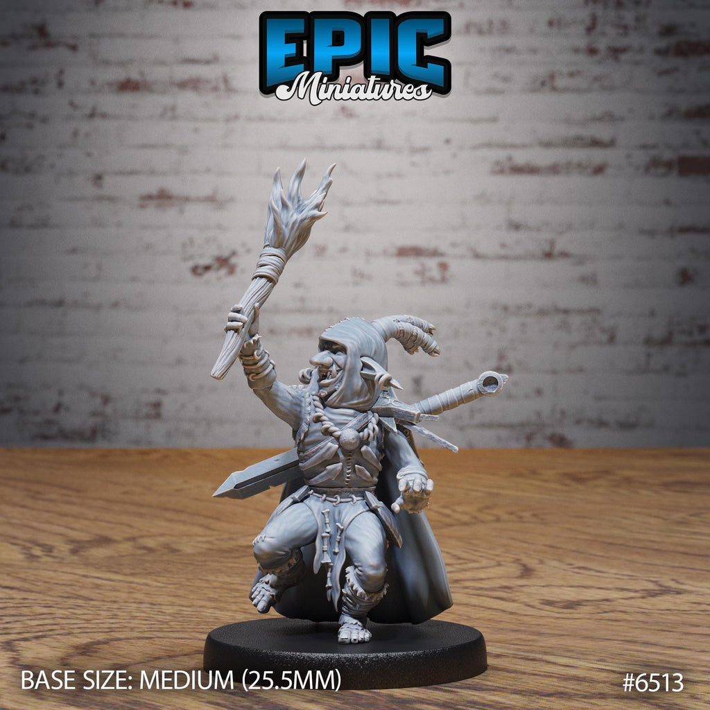 Goblin Troll Hunter Option #6513 front DND miniature Goblin Camp 16k resin