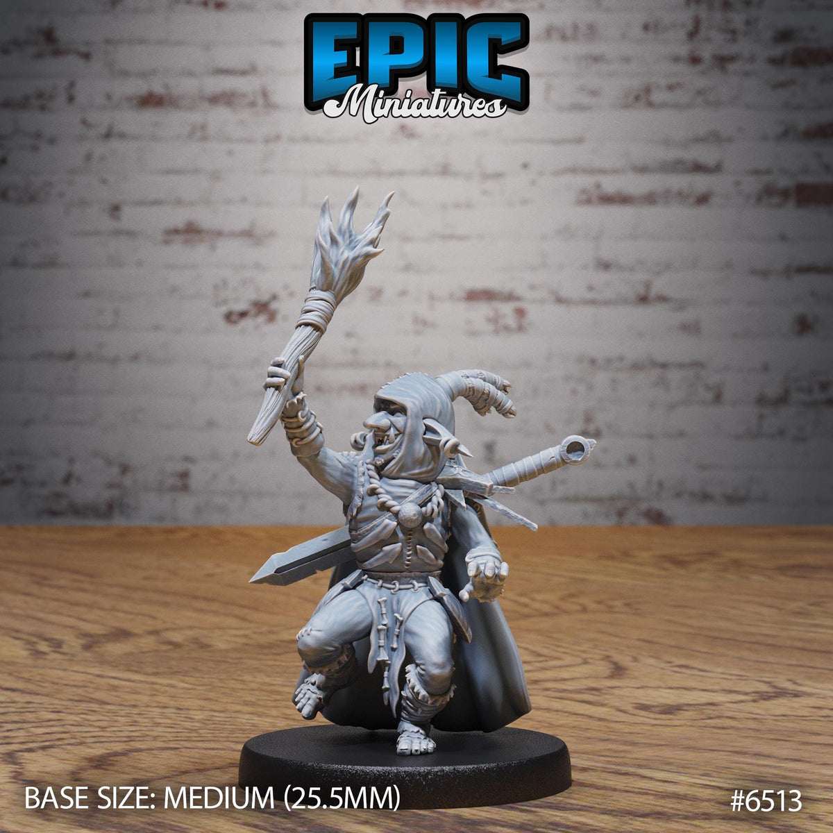 Goblin Troll Hunter Option #6513 front DND miniature Goblin Camp 16k resin