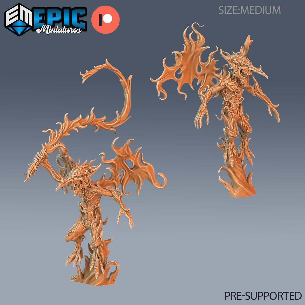 Fire Mephit Set of 2 DND miniatures group photo Demonic Foulness