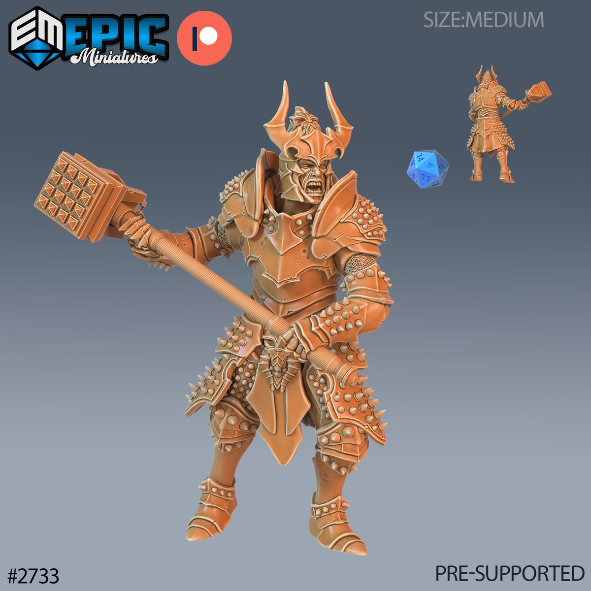 Narzugon Option #2733 front DND miniature Demonic Foulness 16k resin