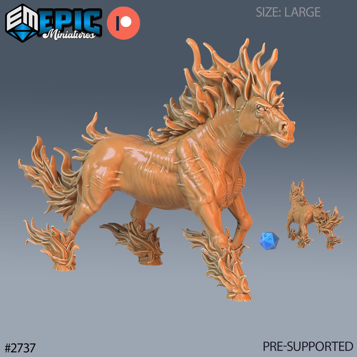 Nightmare Horse Option #2737 front DND miniature Demonic Foulness 16k resin