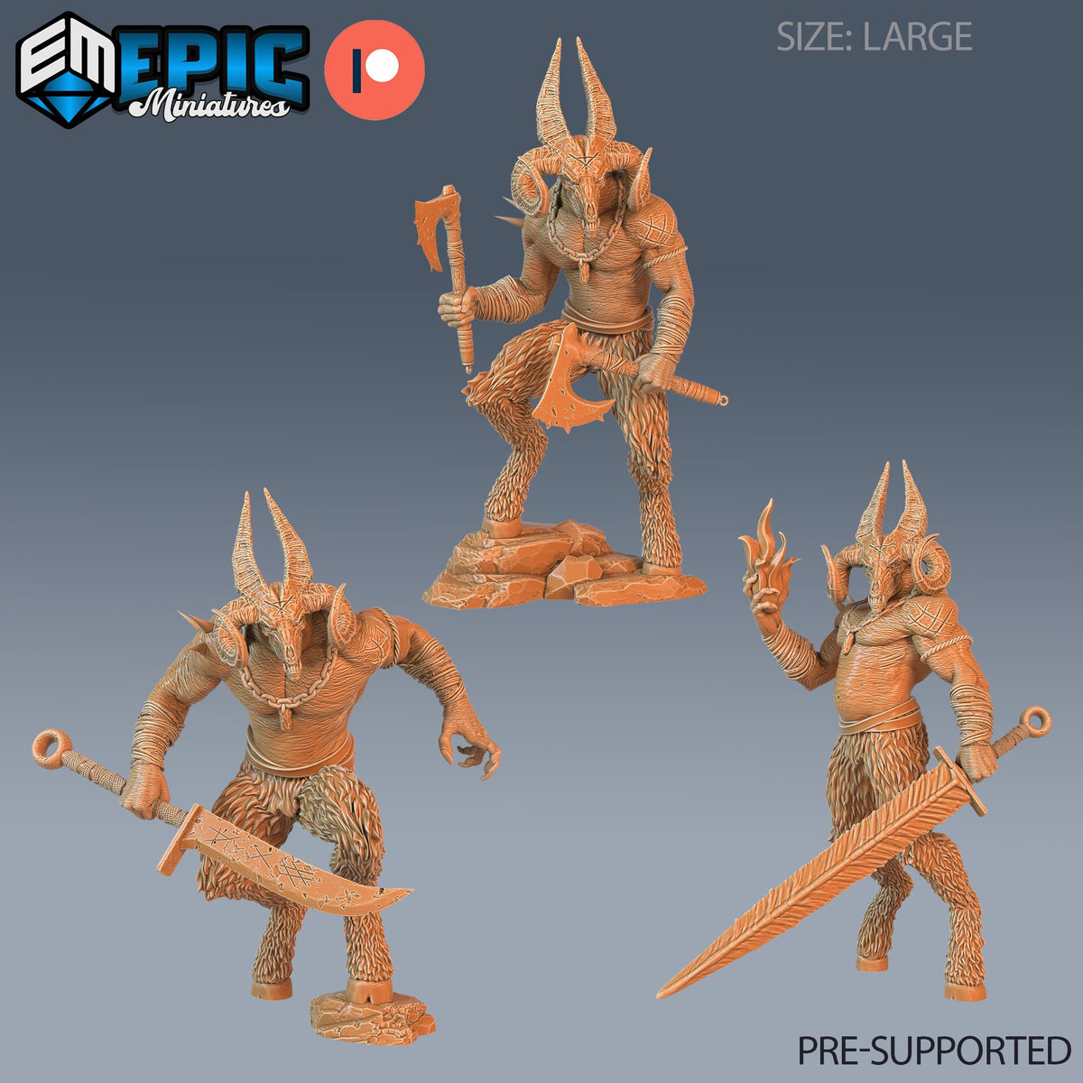 Goristro Set of 3 DND miniatures group photo Demonic Foulness