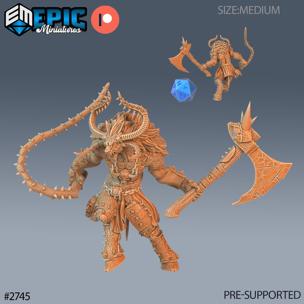 Demonic Minotaur Option #2745 front DND miniature Demonic Foulness 16k resin