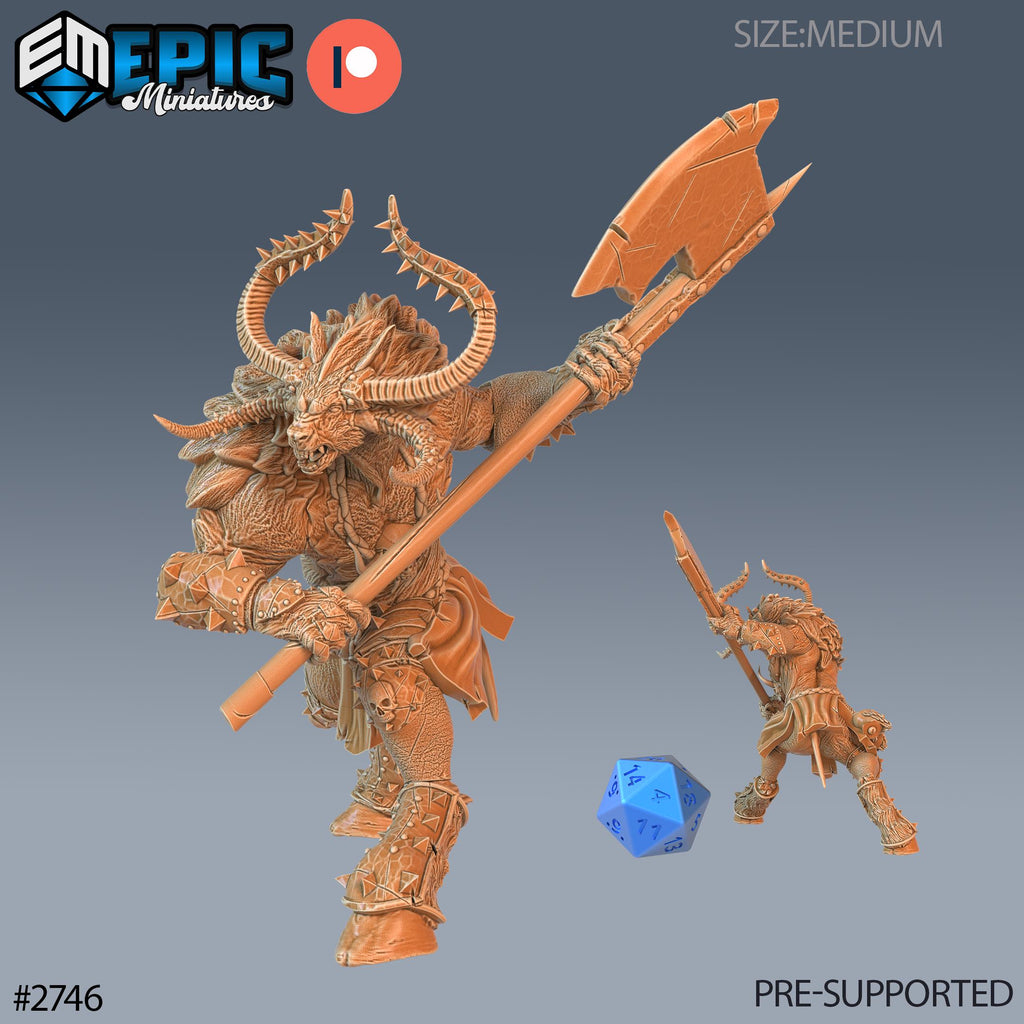 Demonic Minotaur Option #2746 front DND miniature Demonic Foulness 16k resin
