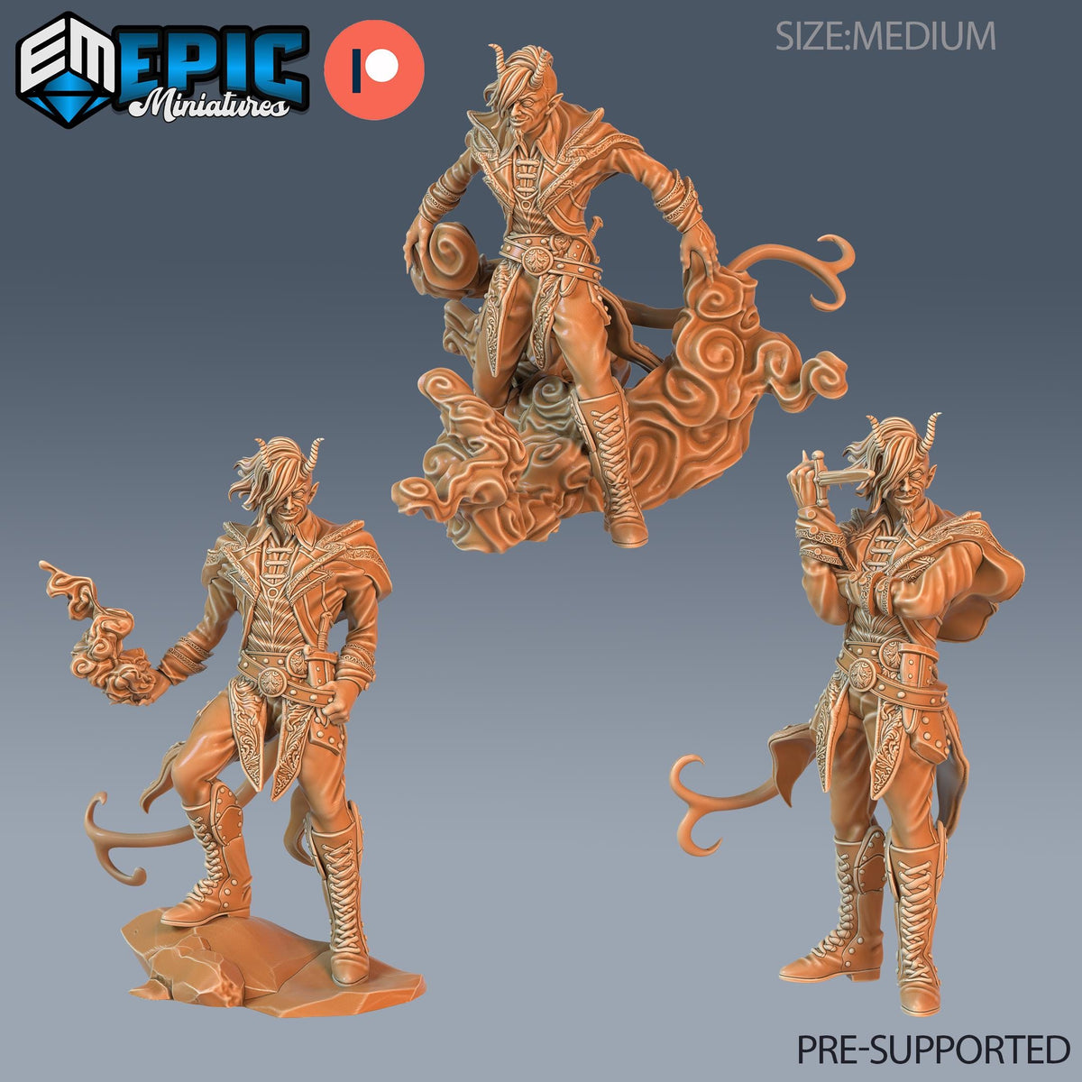 Tiefling Adventurer Set of 3 DND miniatures group photo Demonic Foulness