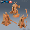 Frost Tiefling Paladin Set of 3 DND miniatures group photo Demonic Foulness