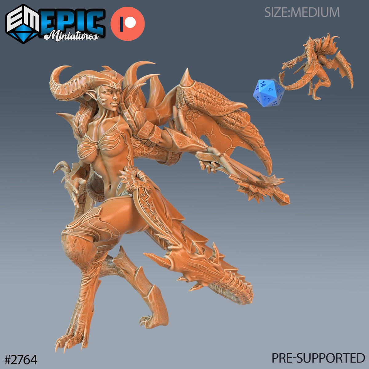 Succubus Empress Option #2764 front DND miniature Demonic Foulness 16k resin