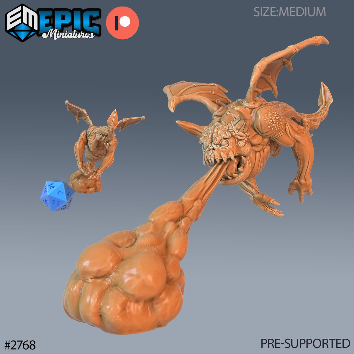 Hell Spawn Option #2768 front DND miniature Demonic Foulness 16k resin