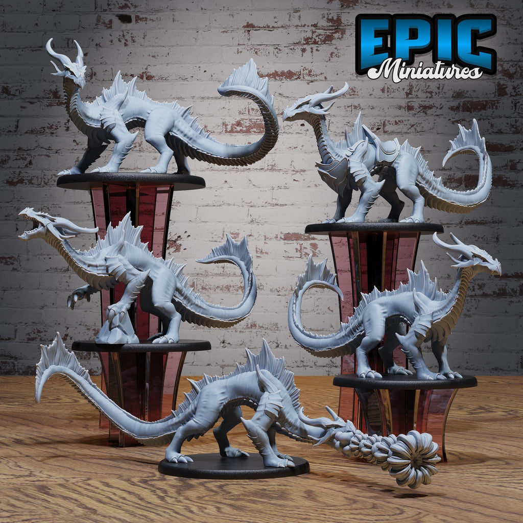 Emerald Guard Drake Set of 5 DND miniatures group photo Dragons Reborn