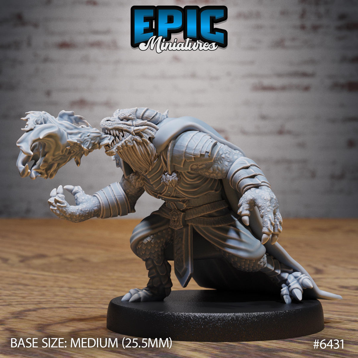 Dragonborn Mage Option #6431 front DND miniature Dragons Reborn 16k resin