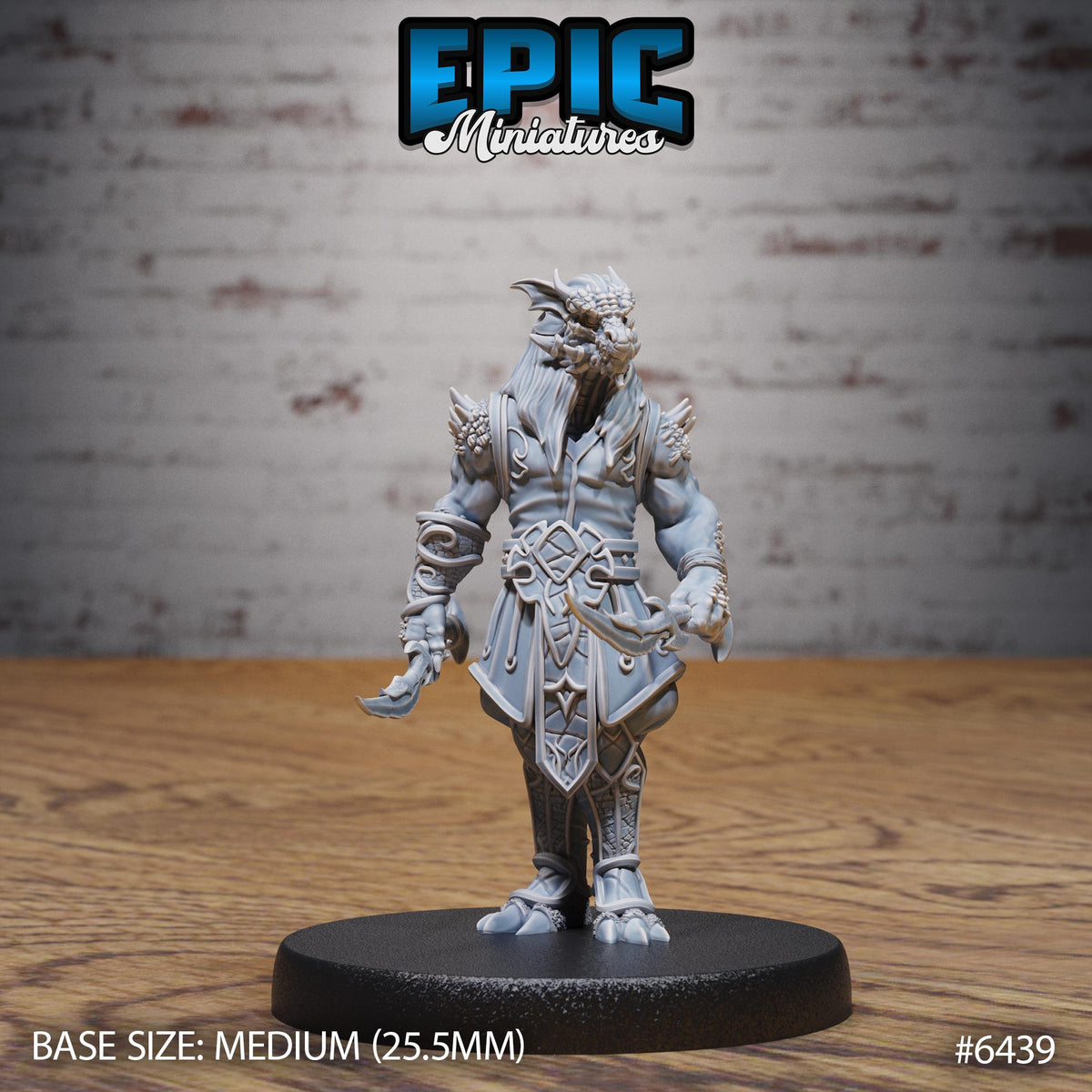 Dragonborn Rogue Option #6439 front DND miniature Dragons Reborn 16k resin