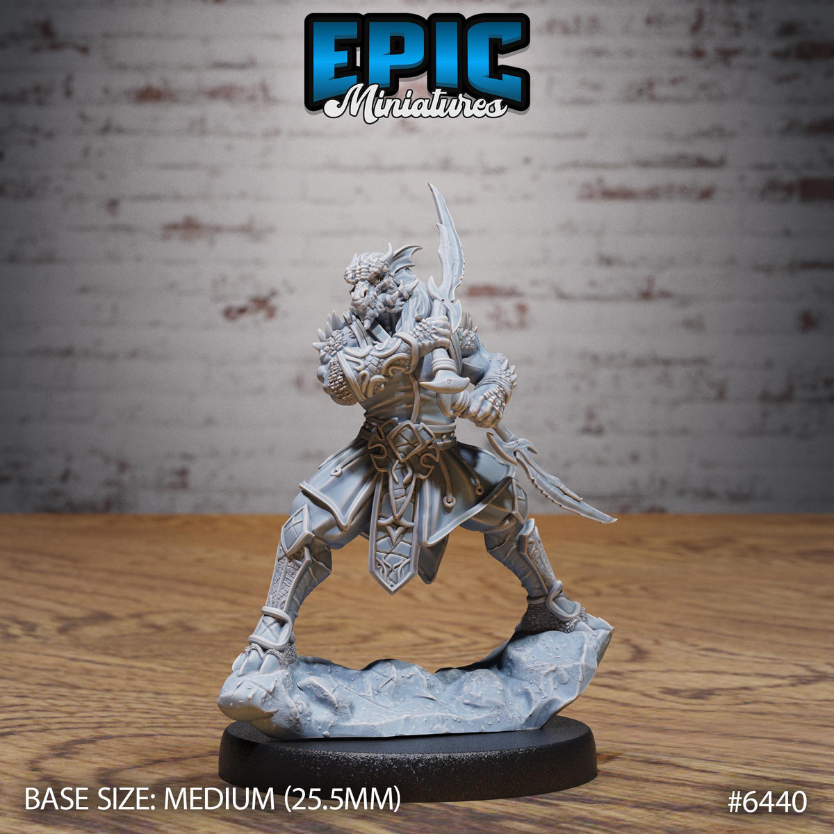 Dragonborn Rogue Option #6440 front DND miniature Dragons Reborn 16k resin