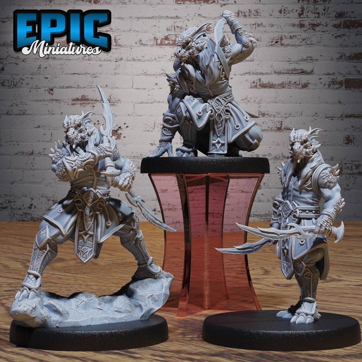 Dragonborn Rogue Set of 3 DND miniatures group photo Dragons Reborn