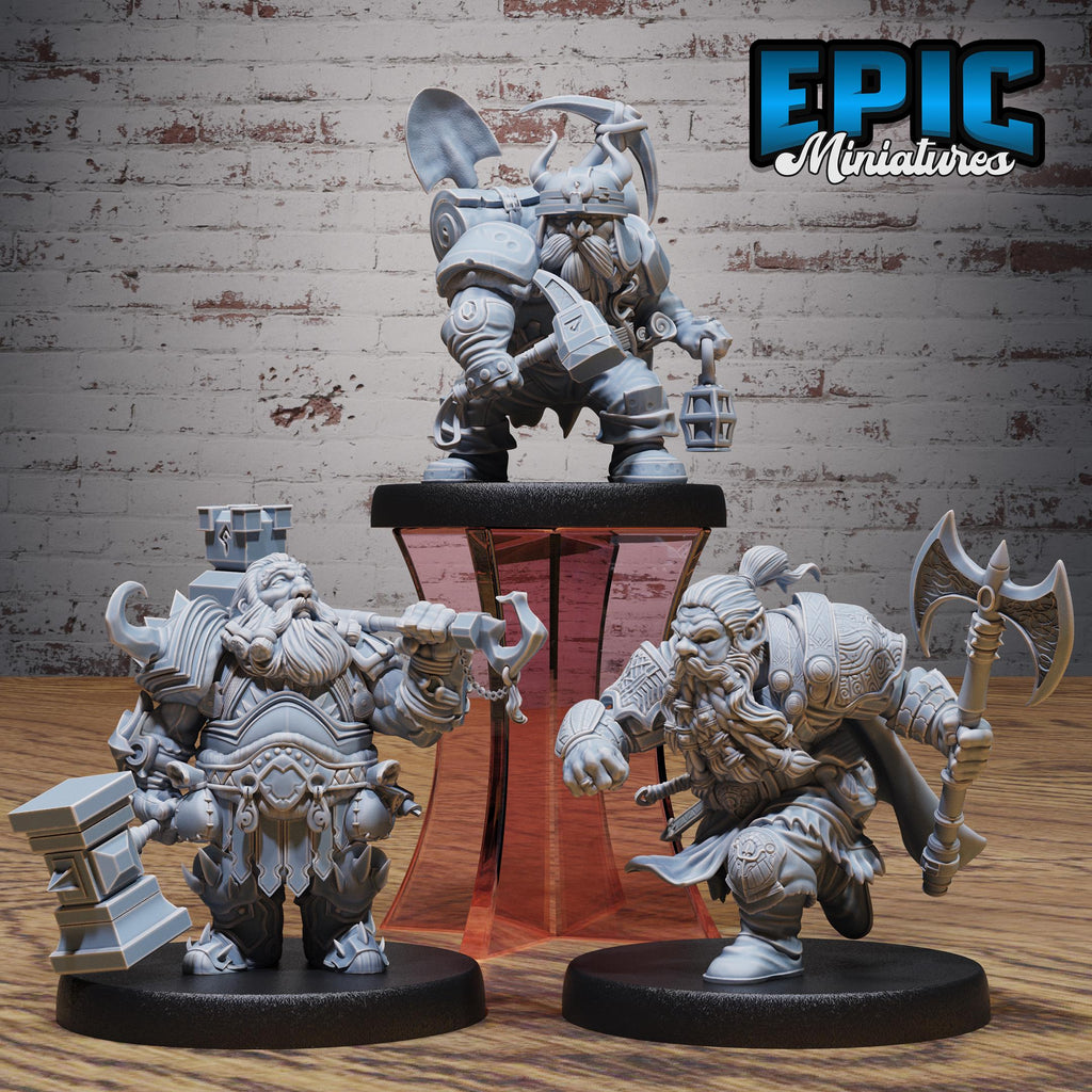 Dwarf Tribe Set of 3 DND miniatures group photo Dragons Reborn