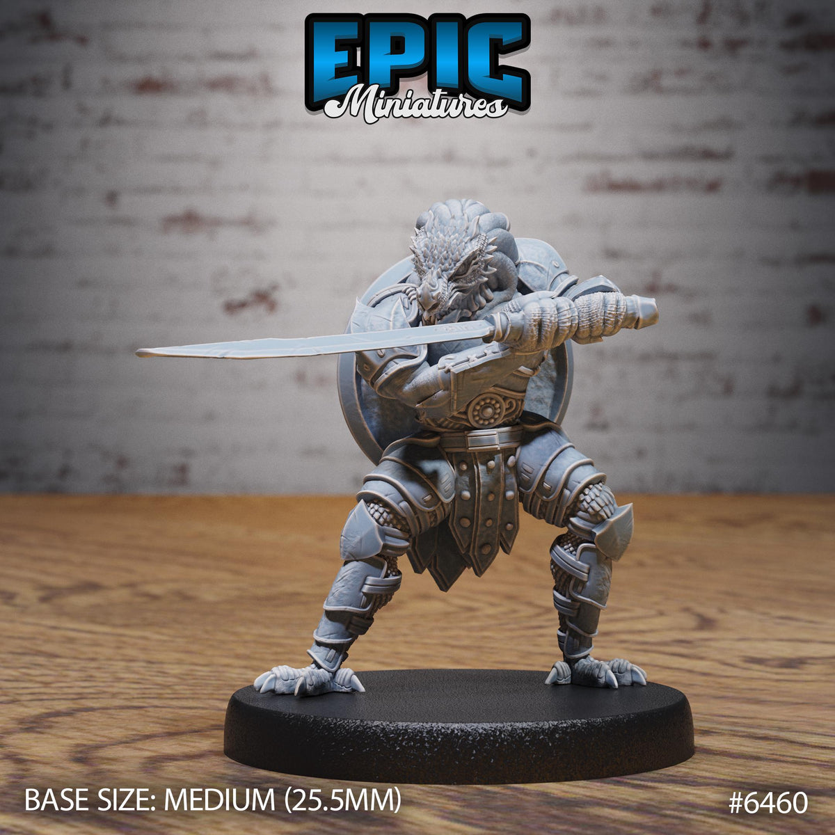 Dragonborn Warrior Option #6460 front DND miniature Dragons Reborn 16k resin