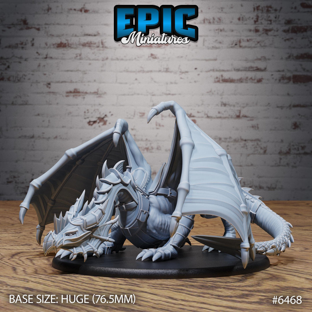 Armored Dragon of 3 Option #6468 front DND miniature Dragons Reborn 16k resin
