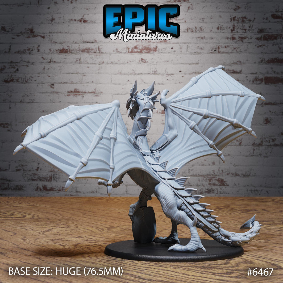 Armored Dragon of 3 Option #6467 back DND miniature Dragons Reborn 16k resin
