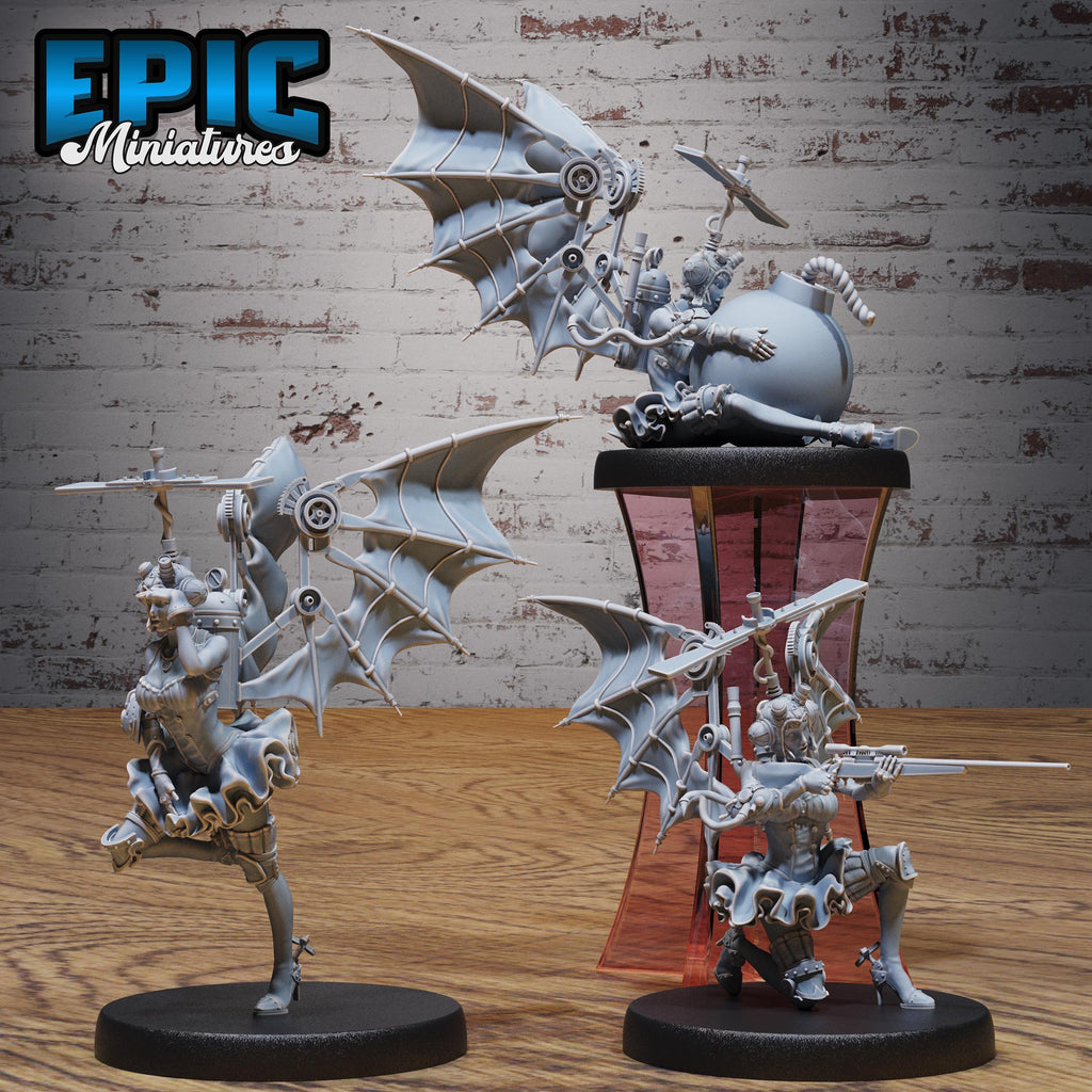 Aviator Girl Set of 3 DND miniatures group photo Construct Laboratory