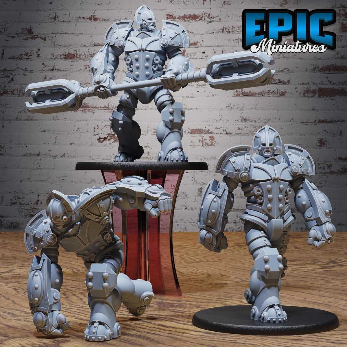Mechanus Guard Set of 3 DND miniatures group photo Construct Laboratory