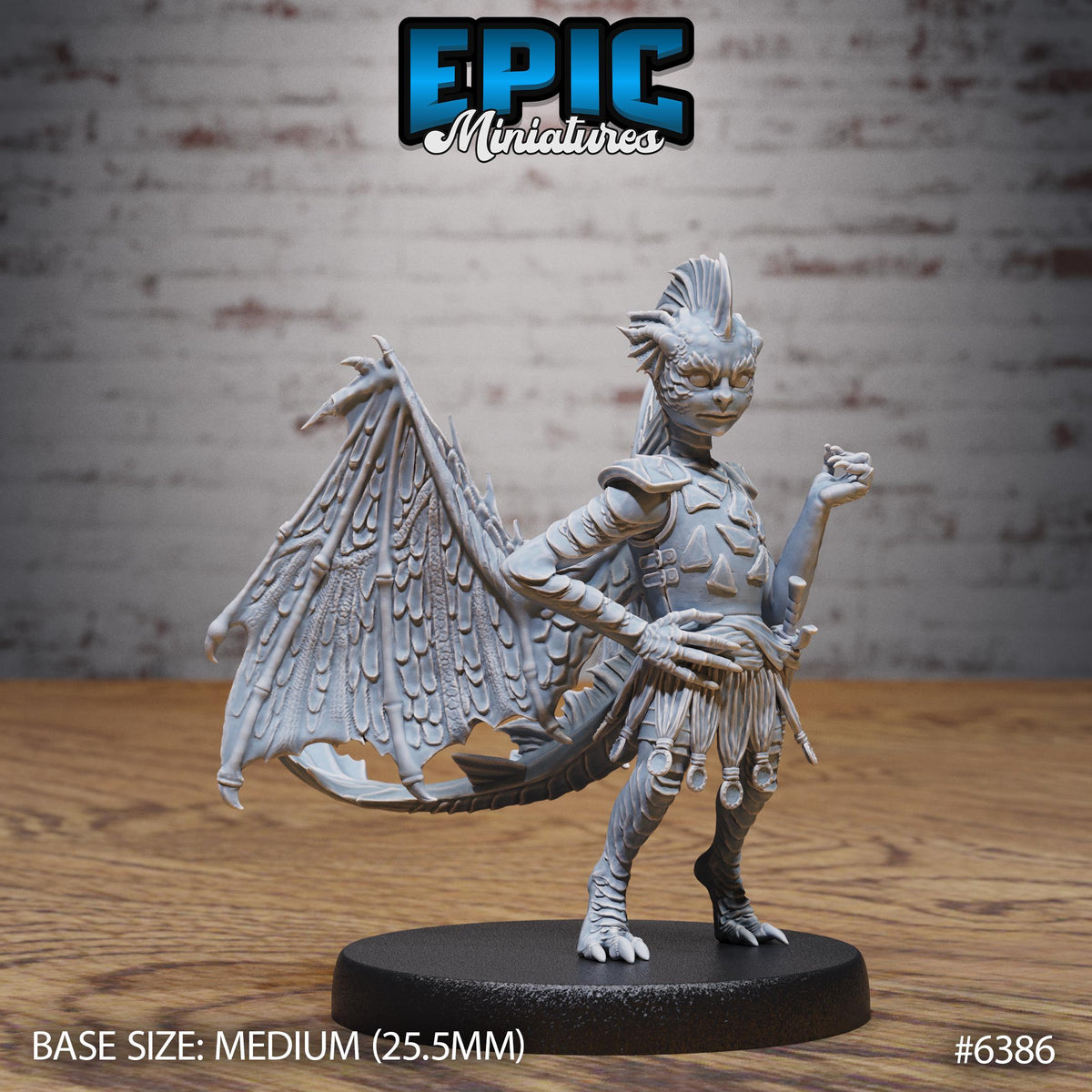 Draxie Dragon Pixie Adventurer Option #6386 front DND miniature Forest Folk 16k resin