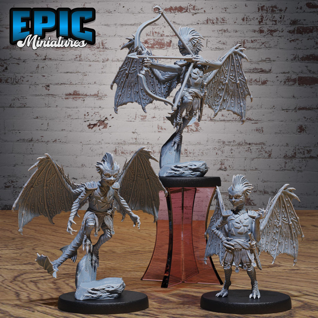 Draxie Dragon Pixie Adventurer Set of 3 DND miniatures group photo Forest Folk