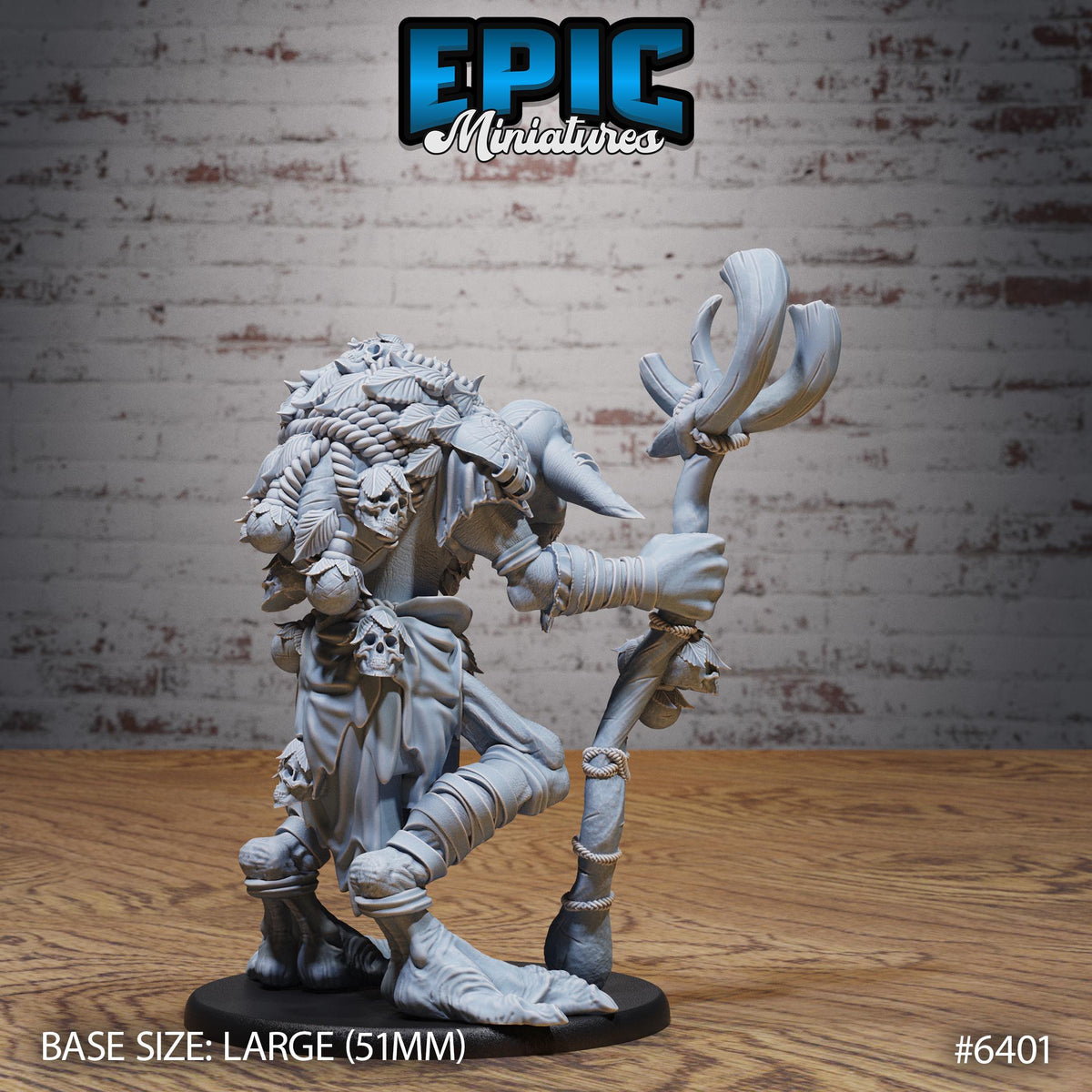Troll Shaman Option #6401 back DND miniature Forest Folk 16k resin