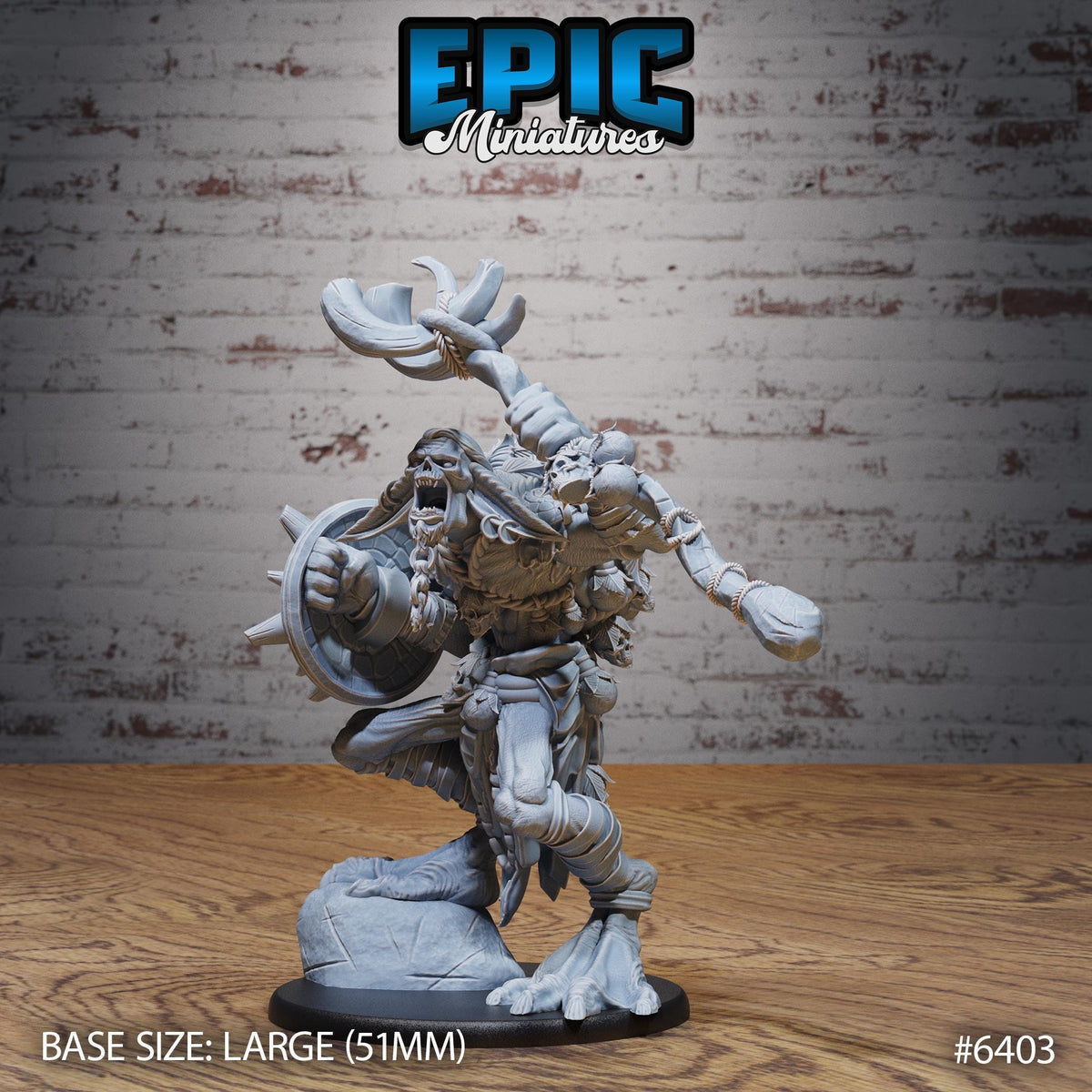 Troll Shaman Option #6403 front DND miniature Forest Folk 16k resin