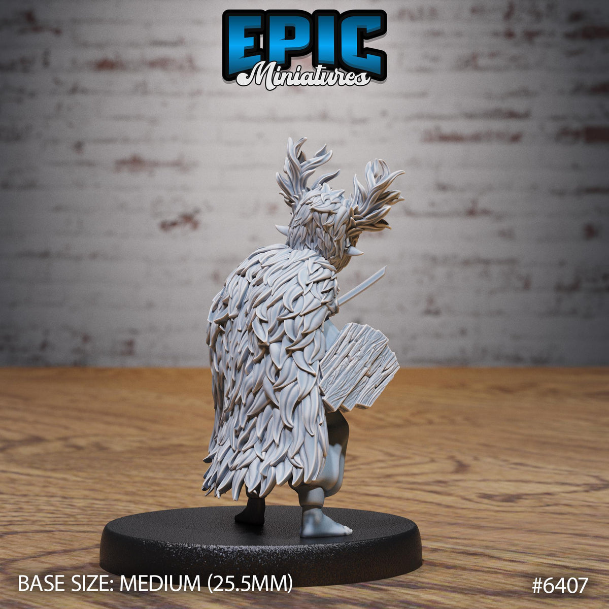 Little Forest Defender Option 1 no mask front DND miniature Forest Folk 16k resin