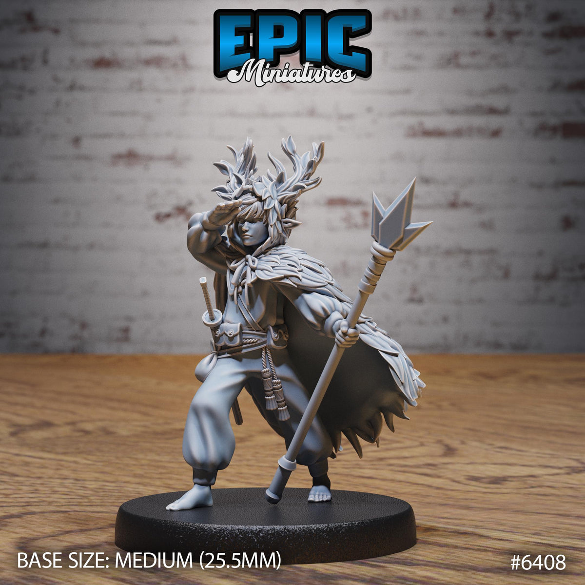 Little Forest Defender Option 2 no mask back DND miniature Forest Folk 16k resin