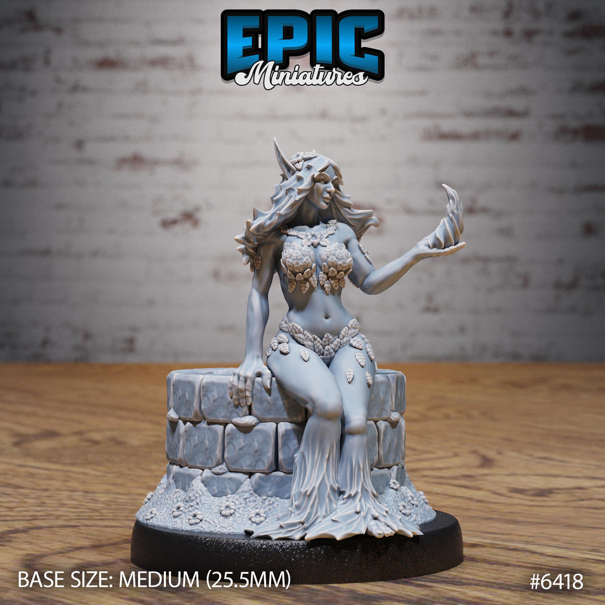 Spring Undine Option #6418 front DND miniature Forest Folk 16k resin