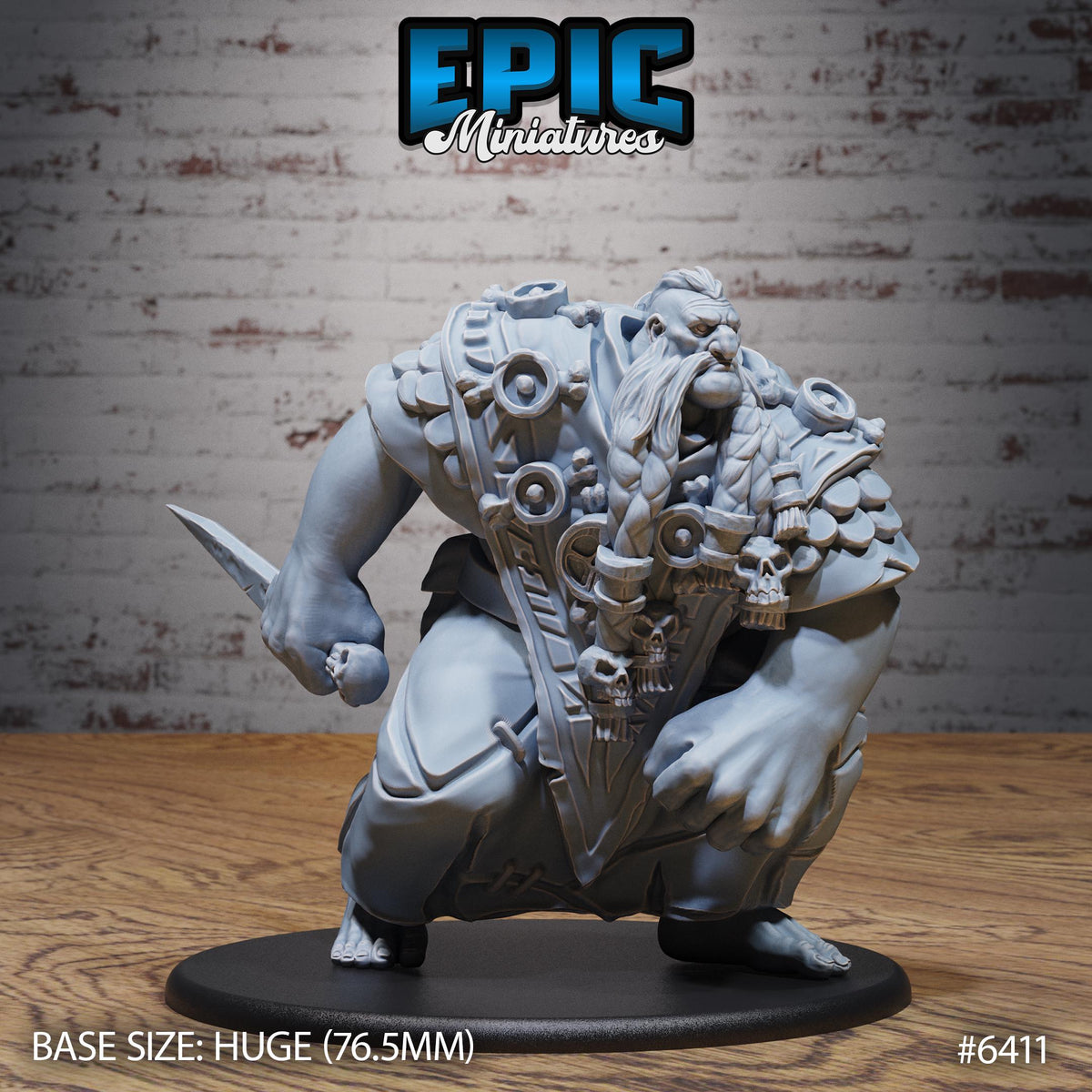 Giant Shaman Option #6411 front DND miniature Forest Folk 16k resin