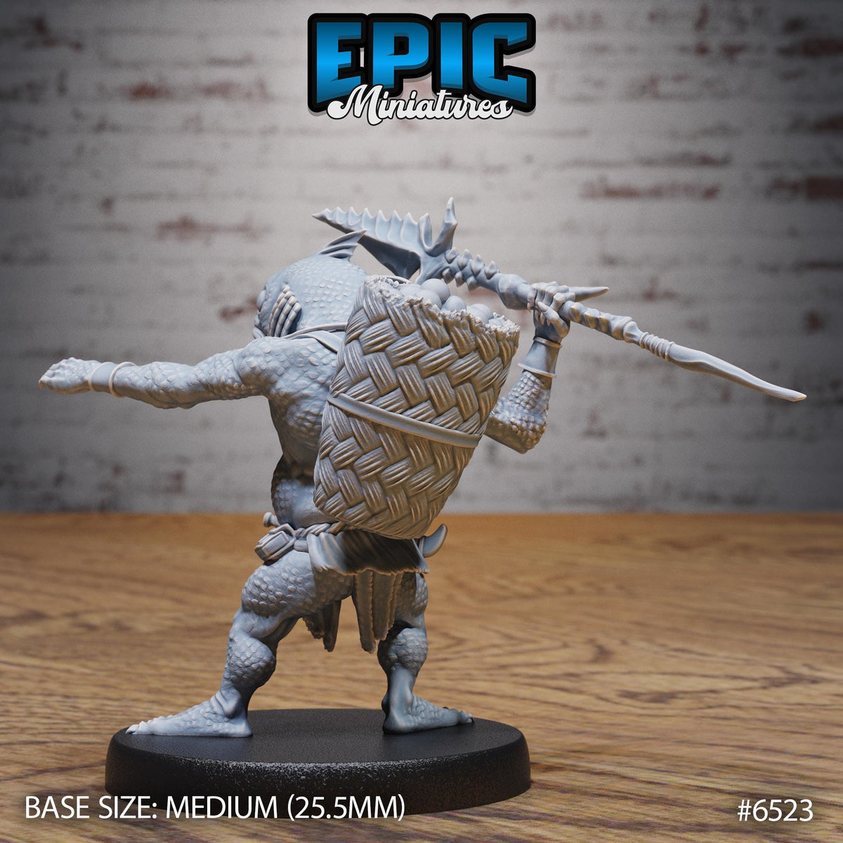 Fish Folk Warrior Option #6523 back DND miniature Deep Dive 16k resin