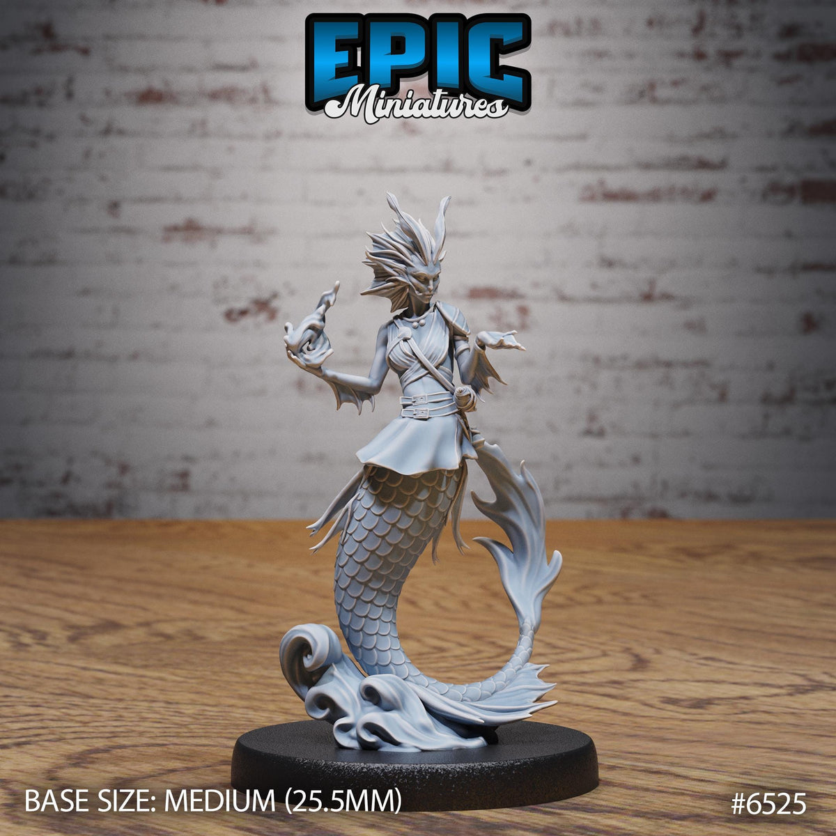 Merfolk Option #6525 front DND miniature Deep Dive 16k resin