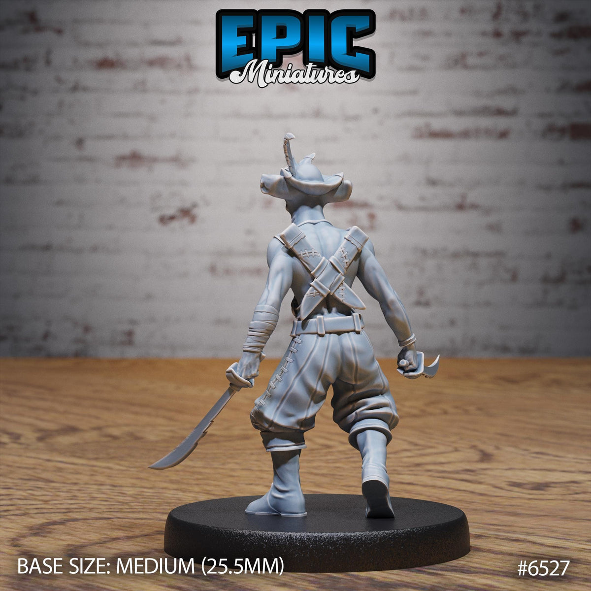 Hammer Fish Pirate Option #6527 back DND miniature Deep Dive 16k resin