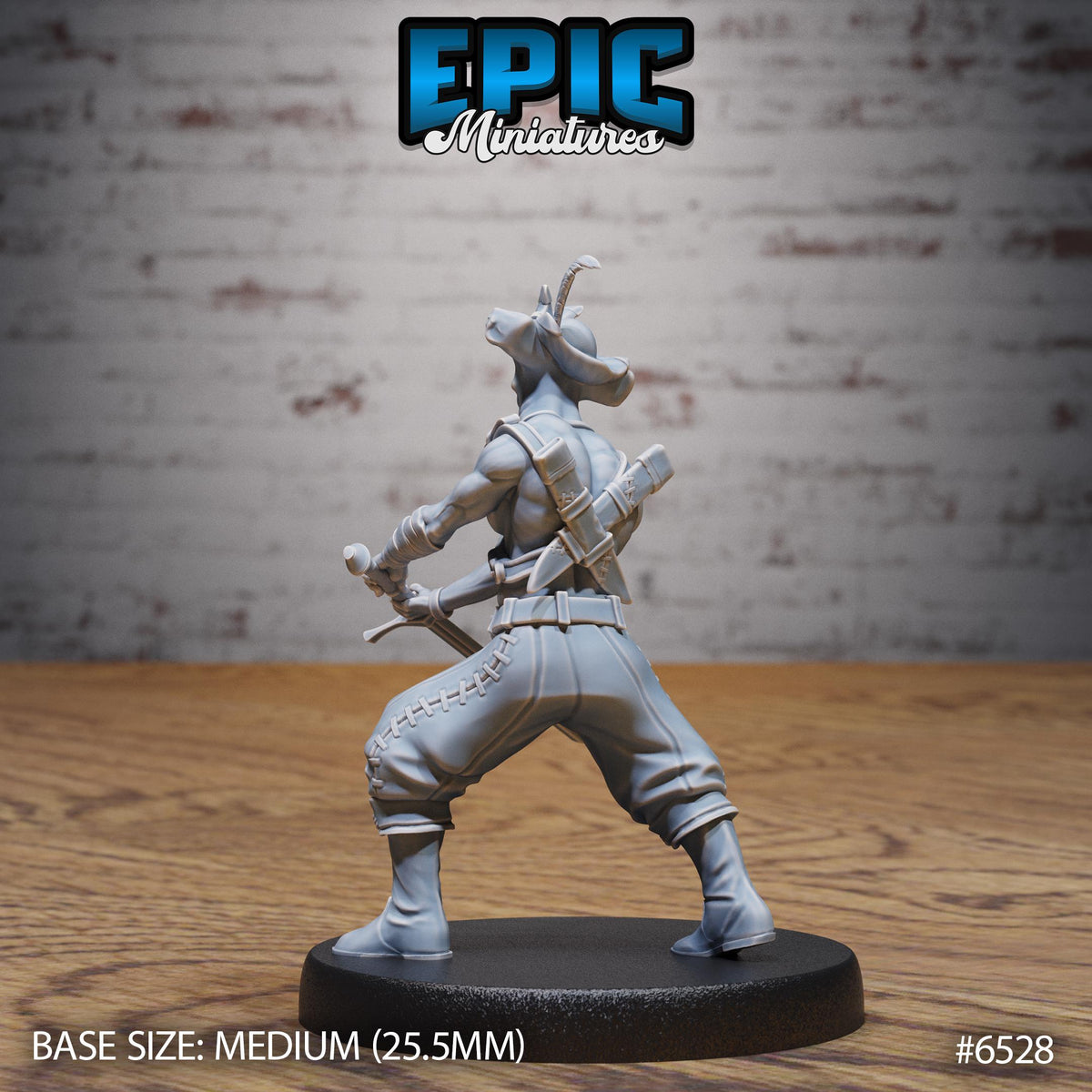 Hammer Fish Pirate Option #6528 back DND miniature Deep Dive 16k resin