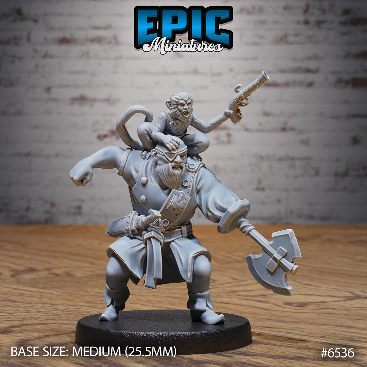 Pirate Crew Option #6536 front DND miniature Deep Dive 16k resin