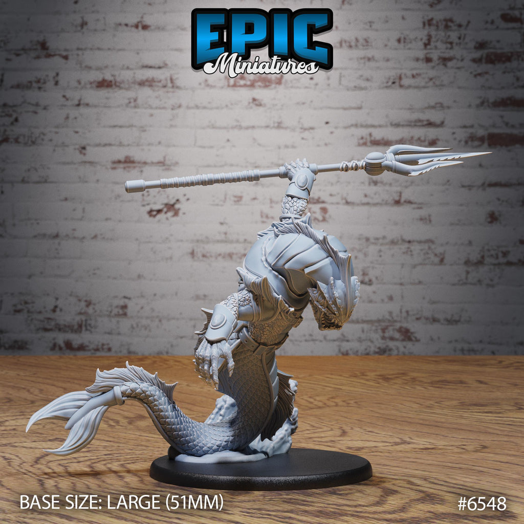 Gladiator Merfolk Option #6548 front DND miniature Deep Dive 16k resin