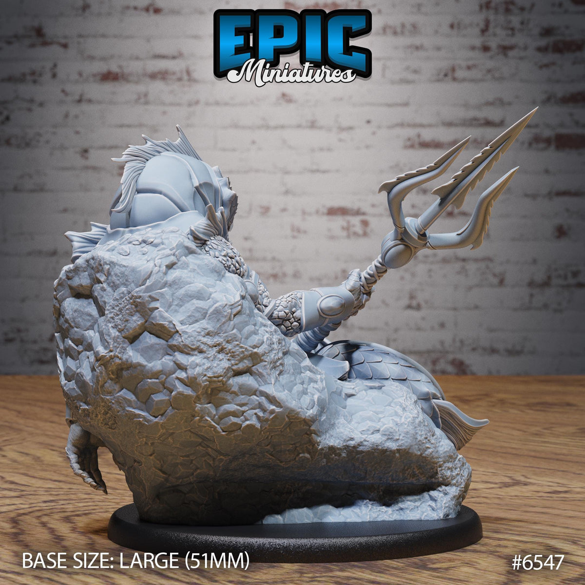 Gladiator Merfolk Option #6547 back DND miniature Deep Dive 16k resin