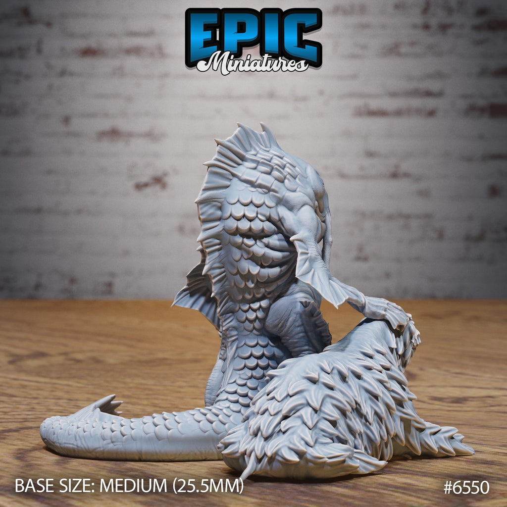Catfish Folk Option #6550 back DND miniature Deep Dive 16k resin