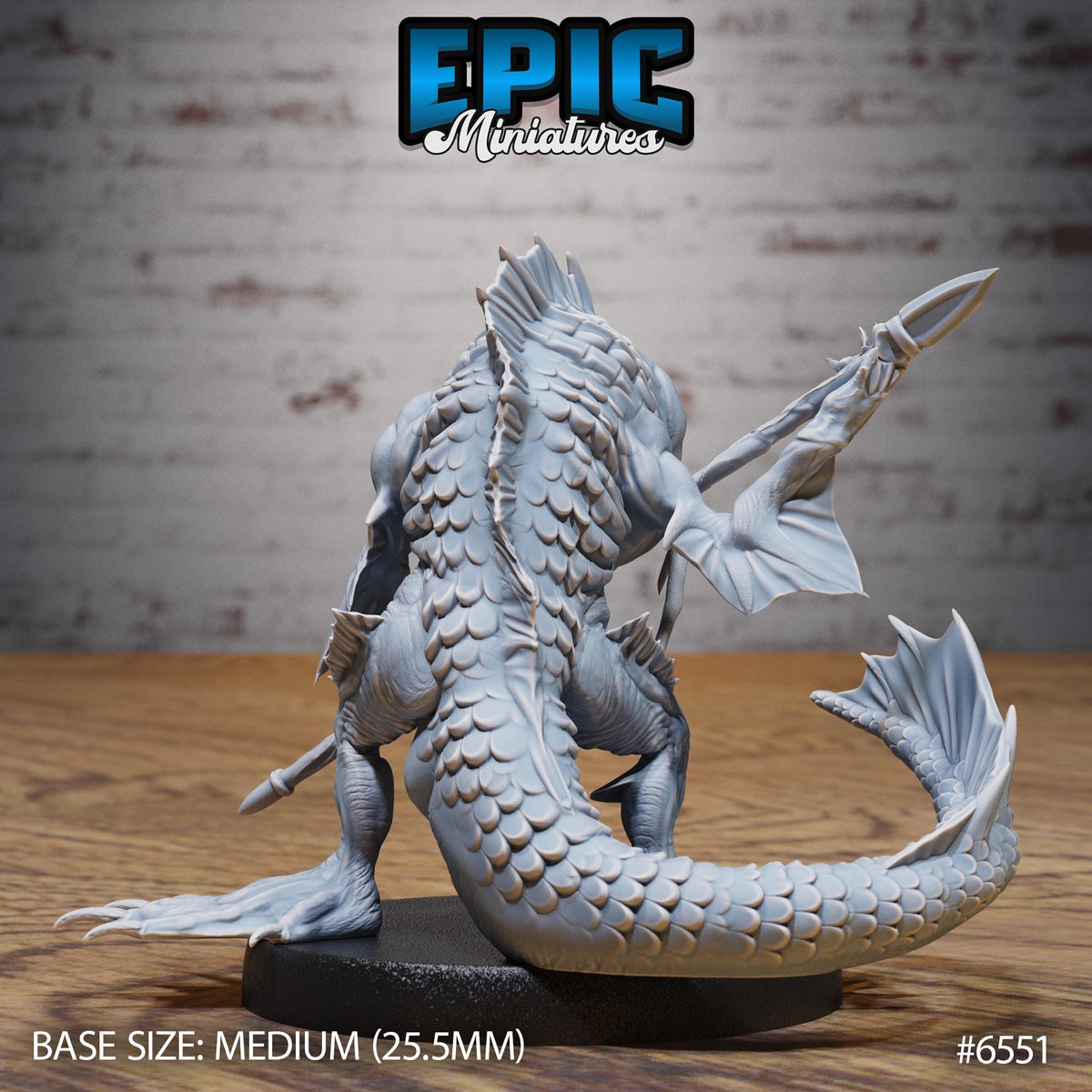 Catfish Folk Option #6551 back DND miniature Deep Dive 16k resin