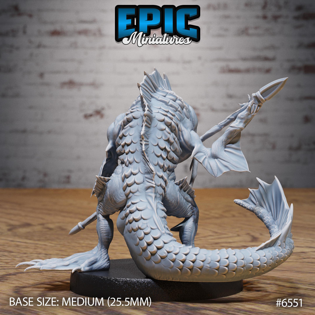 Catfish Folk of 3 Option #6551 back DND miniature Deep Dive 16k resin