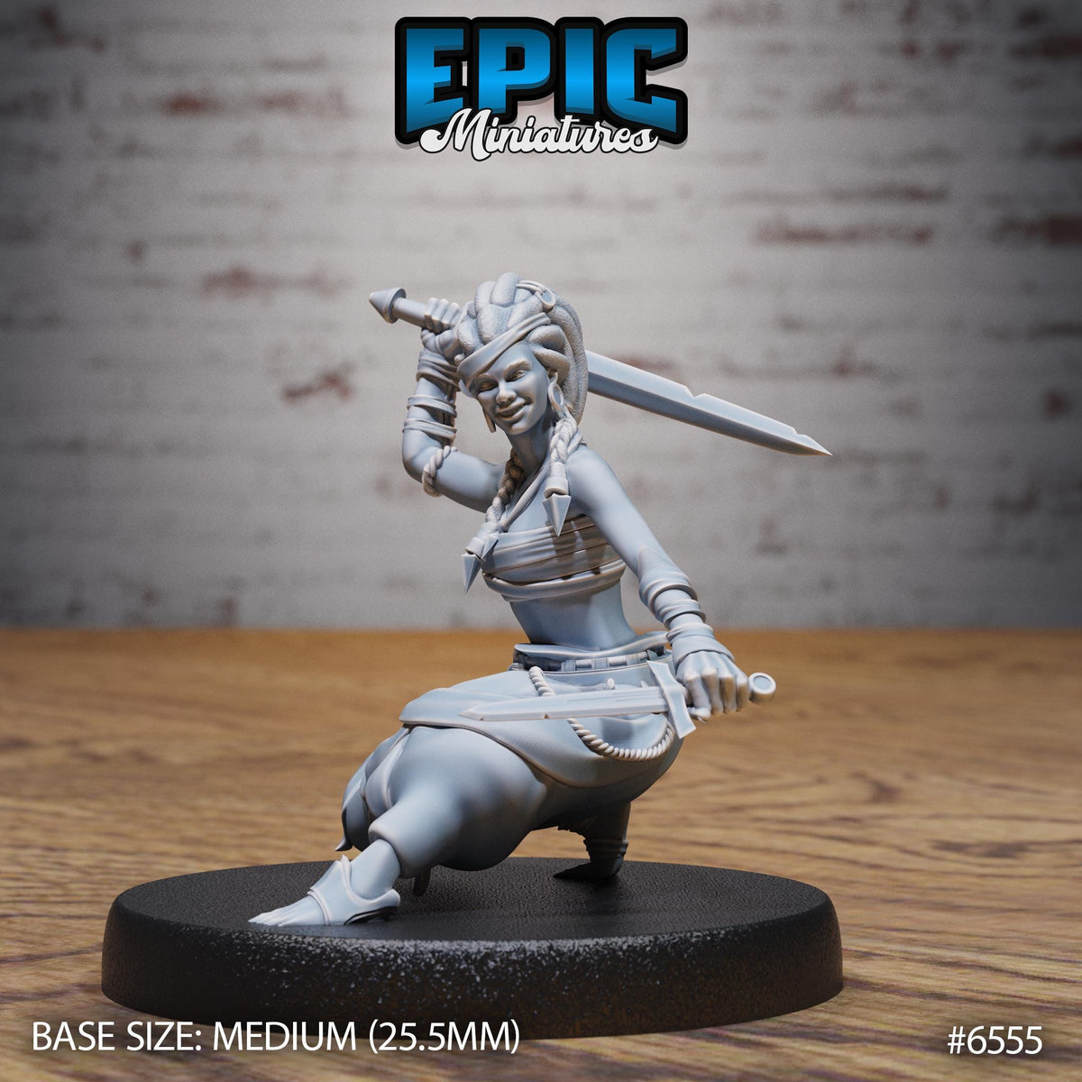 Pirate Island Girl of 3 Option #6555 front DND miniature Deep Dive 16k resin