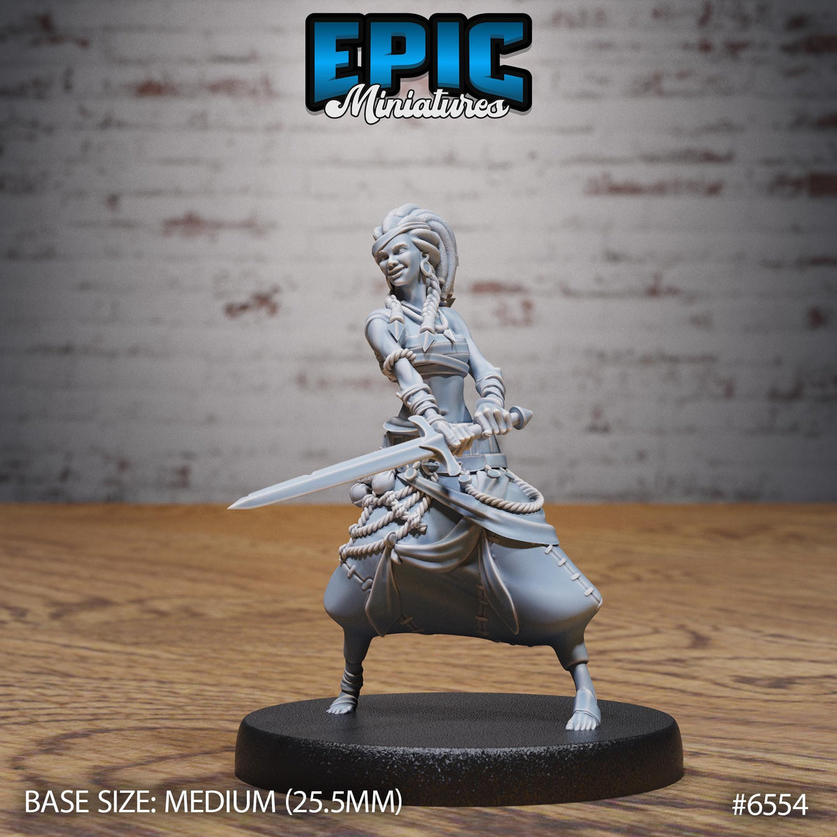 Pirate Island Girl of 3 Option #6554 front DND miniature Deep Dive 16k resin