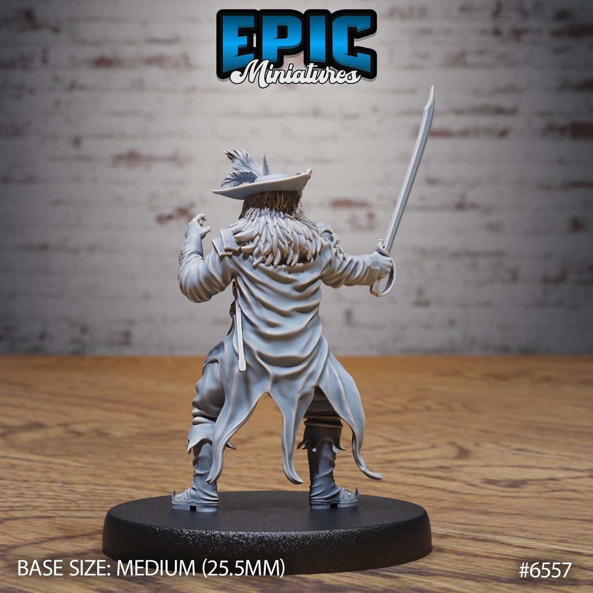 Lion Folk Captain of 3 Option #6557 back DND miniature Deep Dive 16k resin
