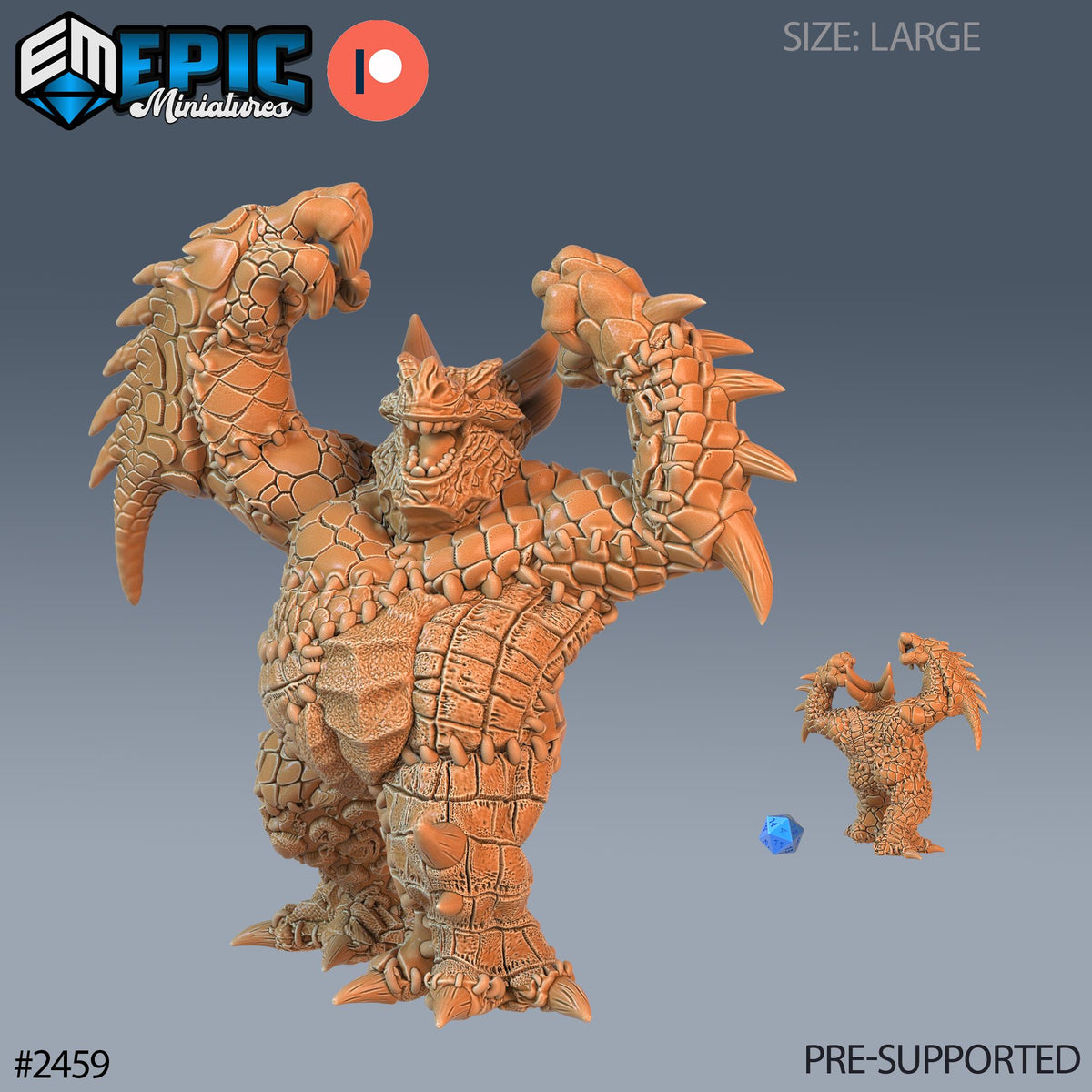 Skin Stitch Dragon Option #2459 front DND miniature Haunting Catacombs 16k resin