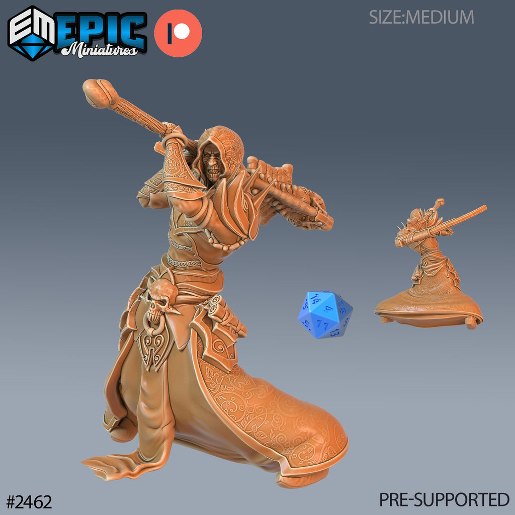 Necromancer Adventurer Option #2462 front DND miniature Haunting Catacombs 16k resin