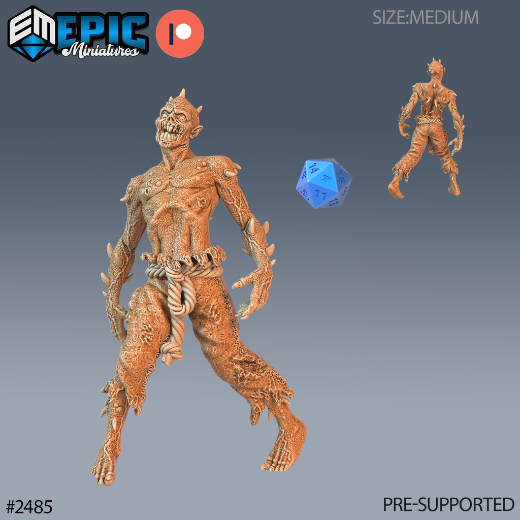 Thorn Zombie Option #2485 front DND miniature Haunting Catacombs 16k resin