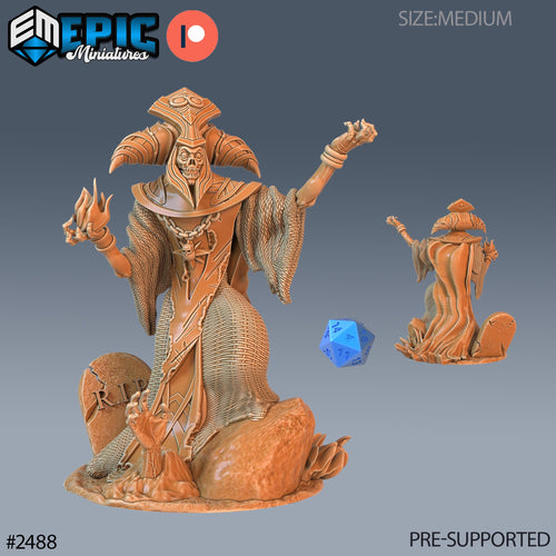 Arch Lich Option #2488 front DND miniature Haunting Catacombs 16k resin