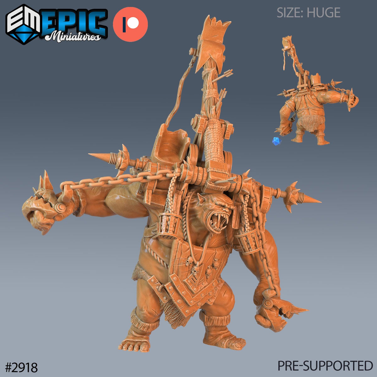 Goblin Throwing Troll Option #2918 front DND miniature Goblin Caves 16k resin